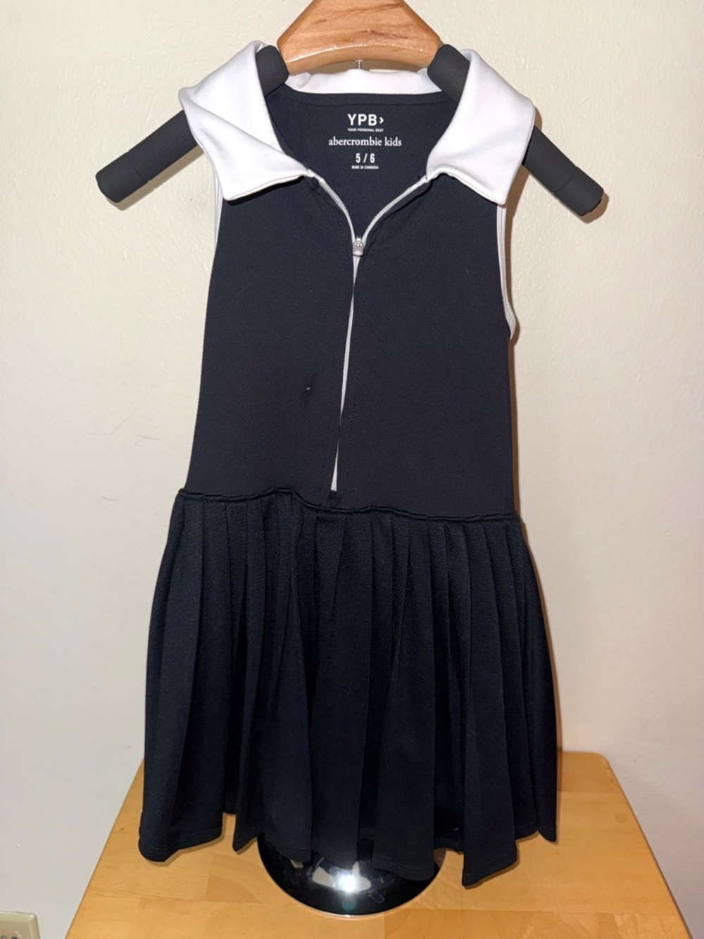 Abercrombie kids YPB pleated half zip mini dress, size 5/6